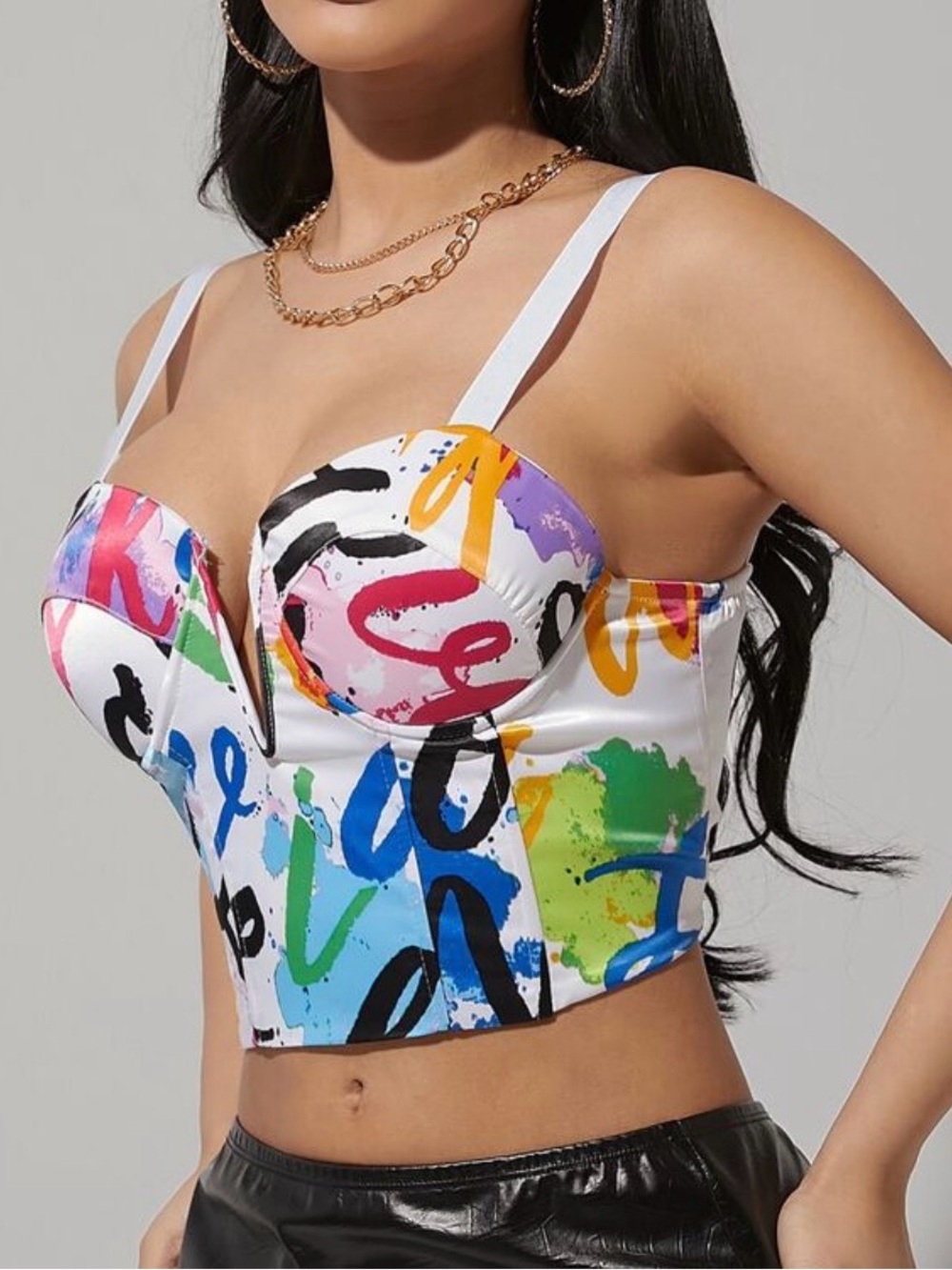 Plus size bustier tank crop top.  1xl
